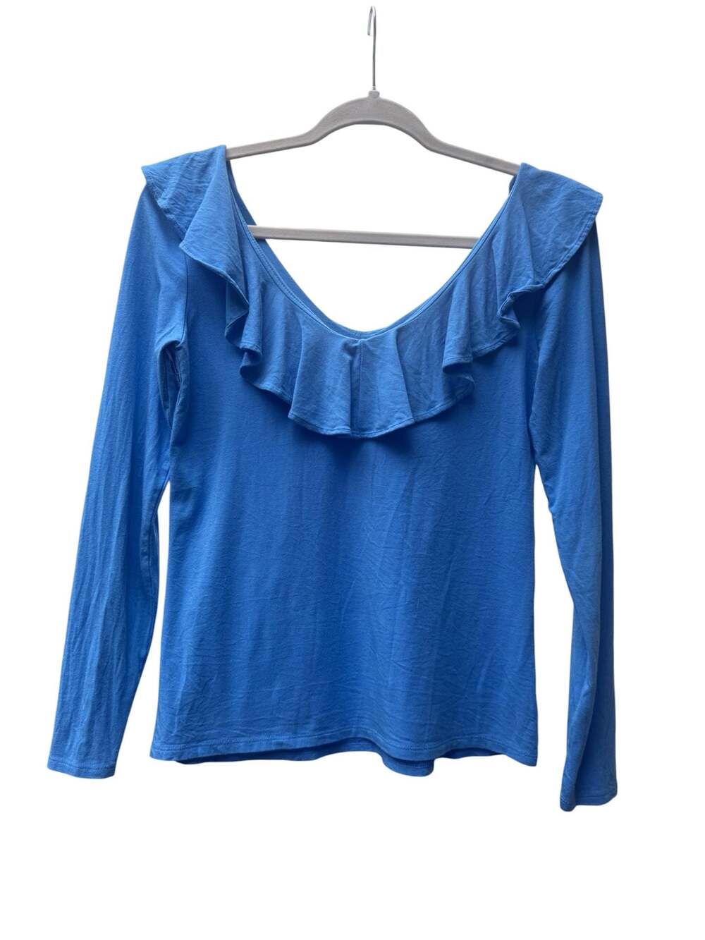Lilly Pulitzer Alessa Long Sleeve Ruffle Neck Top in Blue